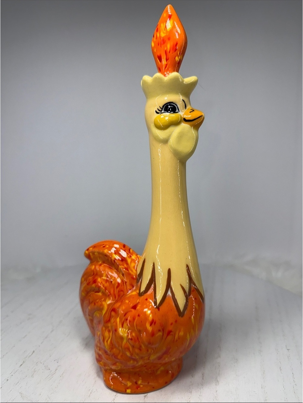 Vintage Ceramic Chicken Decanter with Cork Stopper